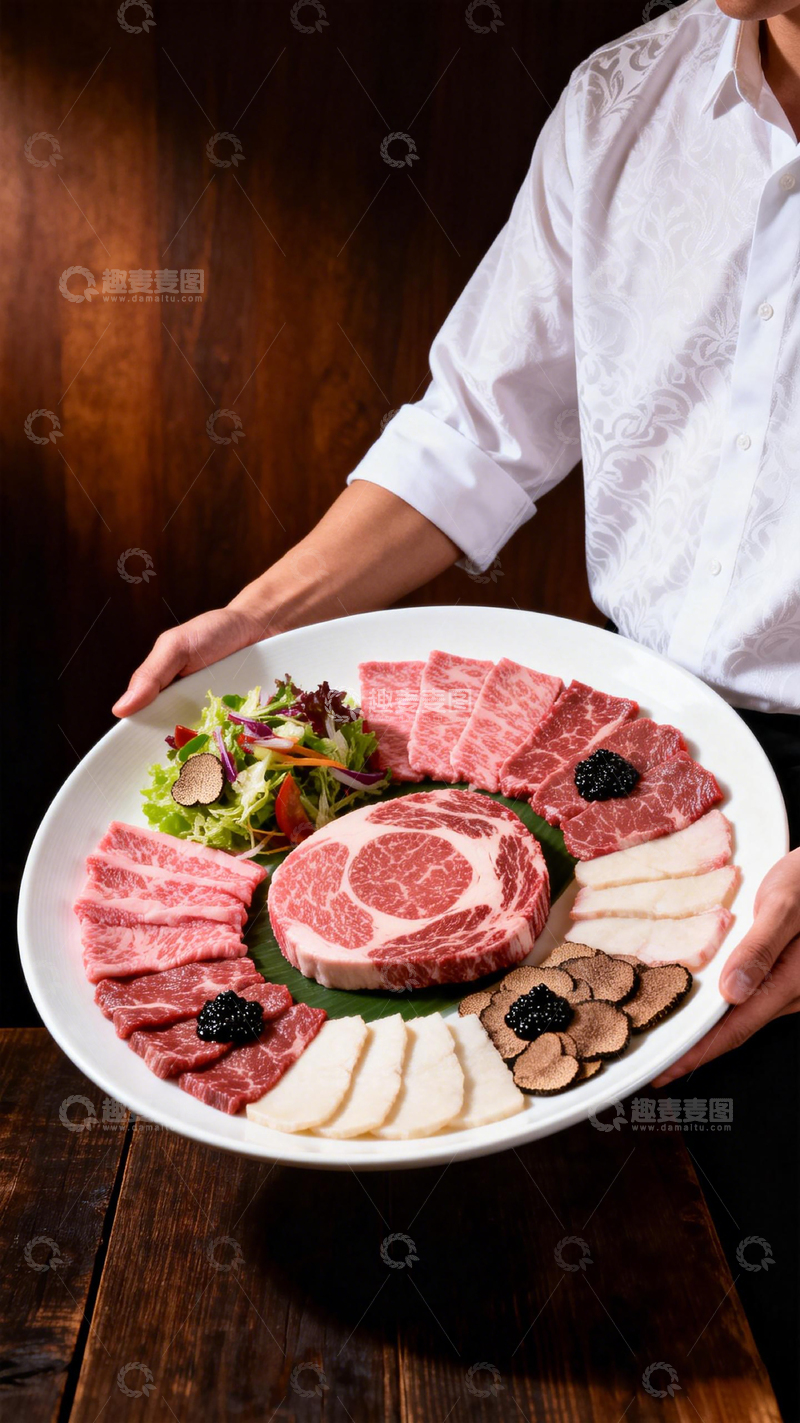 高清大图下载【趣麦麦图】精致烤肉拼盘美食摄影