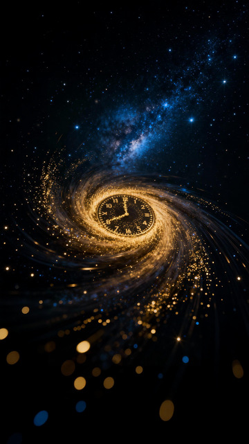 时空时钟宇宙螺旋艺术图像