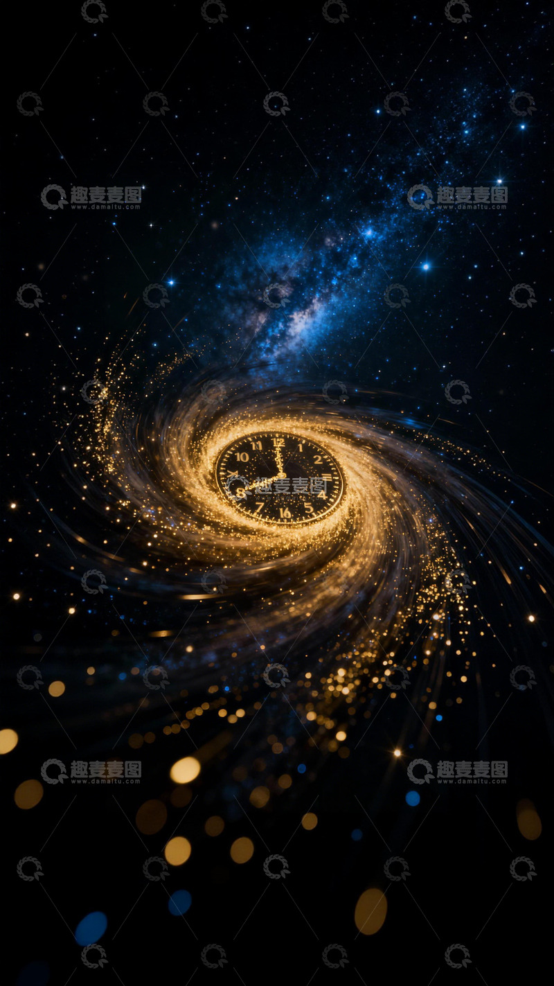 高清大图下载【趣麦麦图】时空时钟宇宙螺旋艺术图像