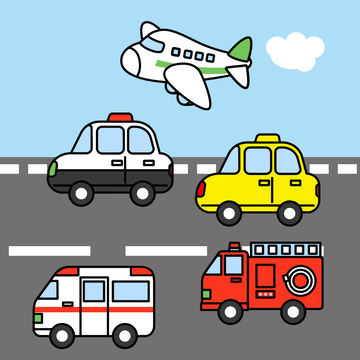 卡通交通工具矢量图