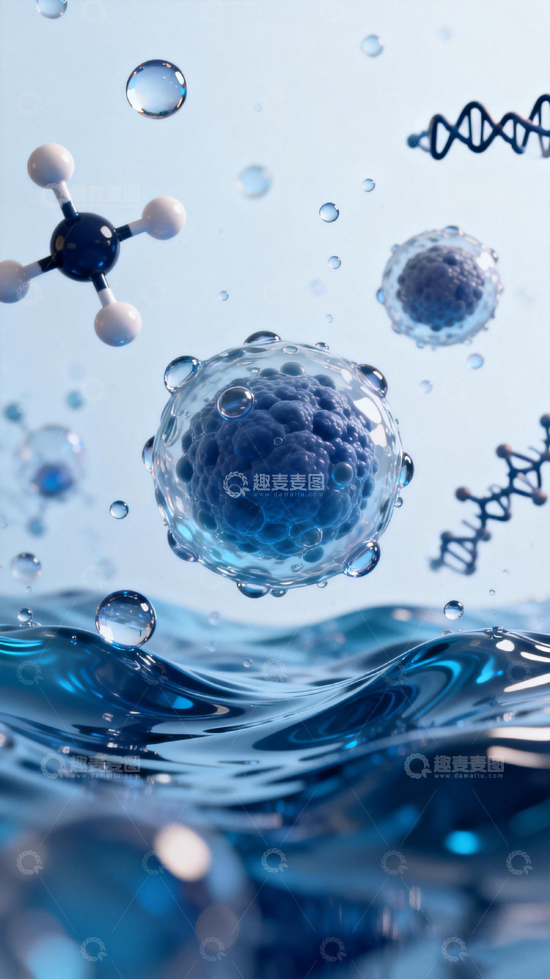 高清大图下载【趣麦麦图】科学微观水滴细胞图