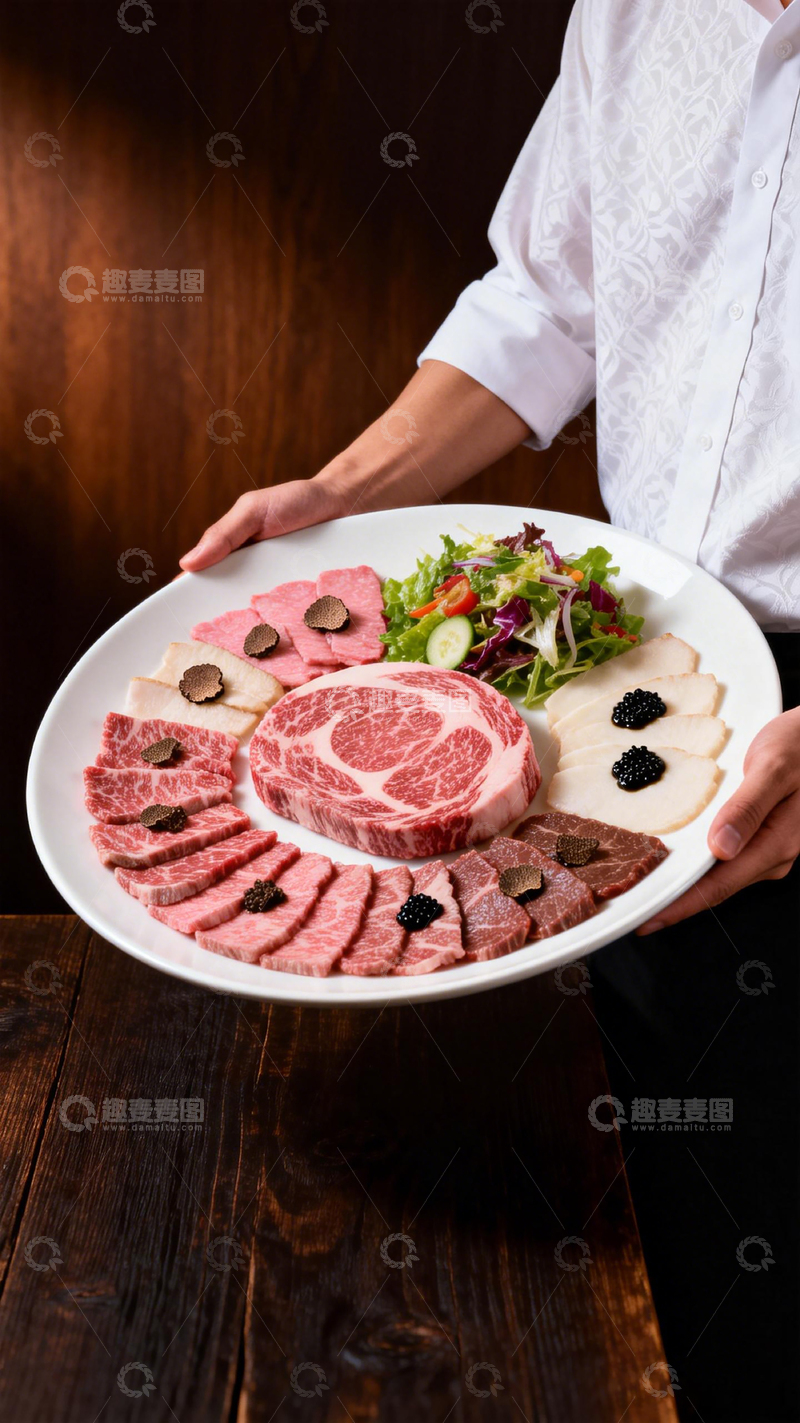 高清大图下载【趣麦麦图】精致烤肉拼盘美食摄影