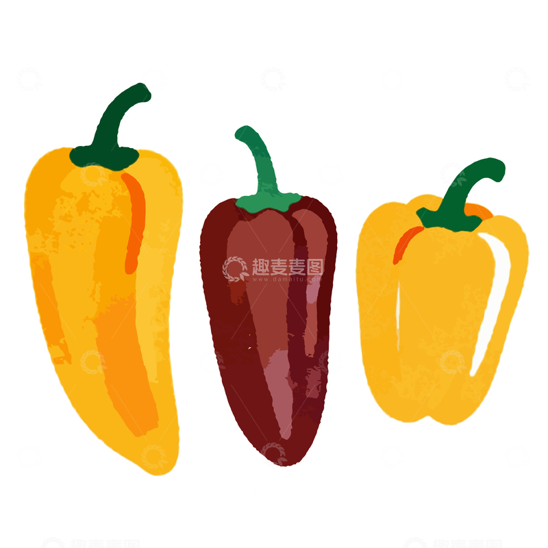 源文件下载【趣麦麦图】卡通辣椒插图