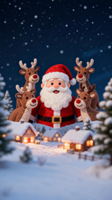 圣诞雪景玩具场景