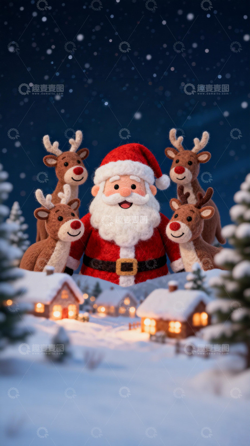 高清大图下载【趣麦麦图】圣诞雪景玩具场景