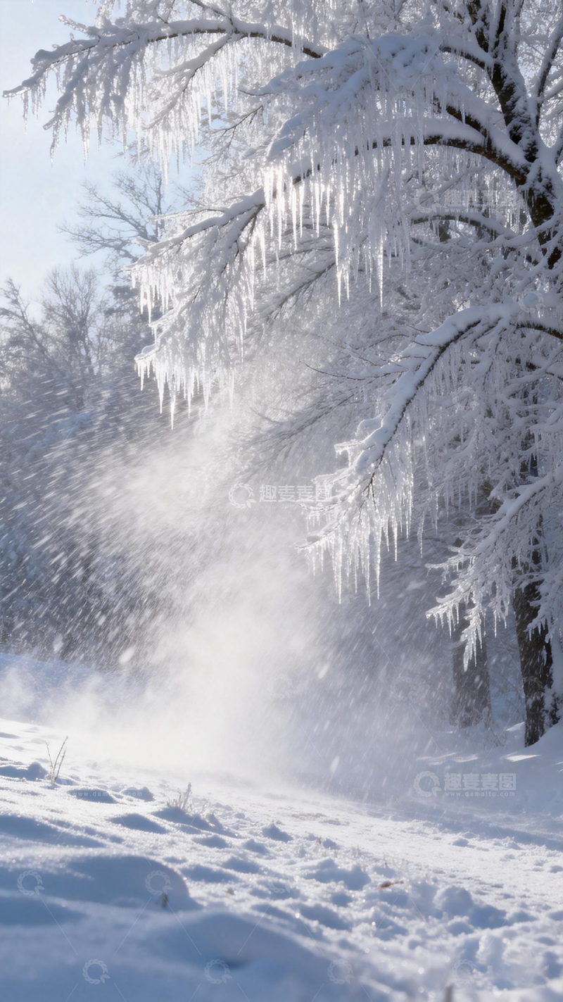 高清大图下载【趣麦麦图】冰雪覆盖树木雪景摄影