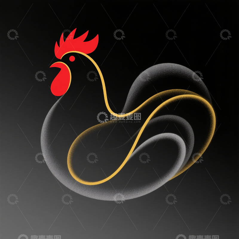 高清大图下载【趣麦麦图】十二生肖中的鸡1
