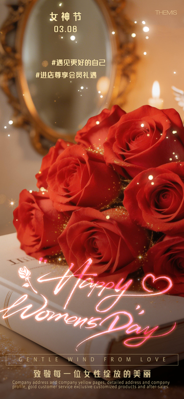 玫瑰女神节浪漫祝福图片