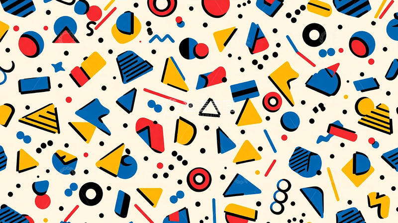 高清大图下载【趣麦麦图】迷幻形状的彩色交响