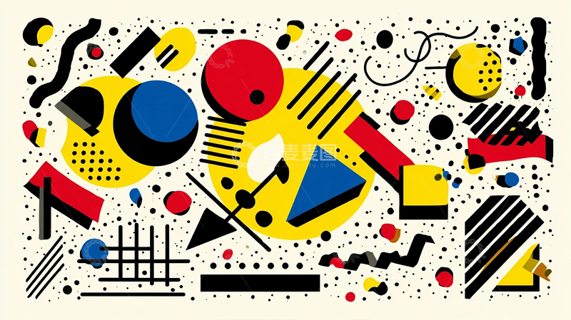 高清大图下载【趣麦麦图】迷幻几何的色彩狂潮