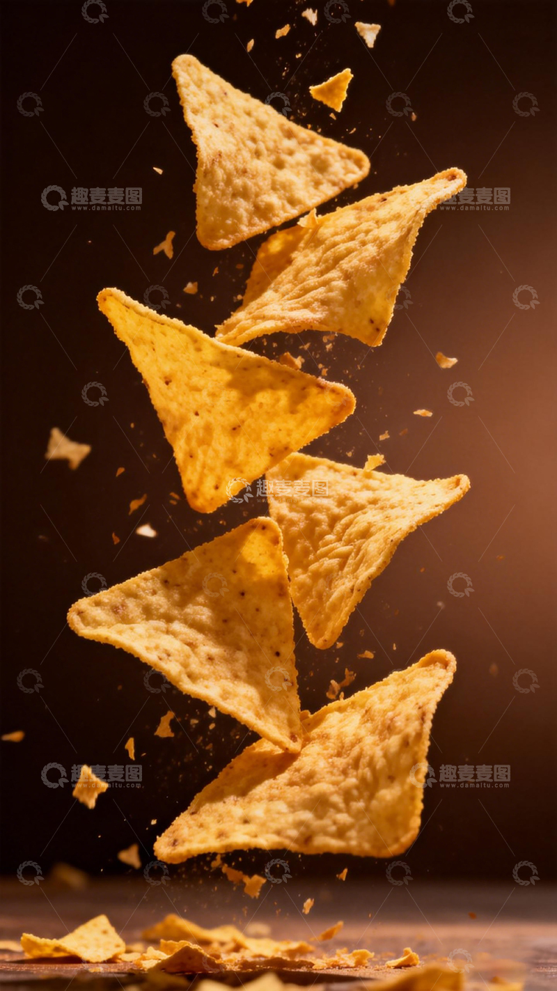 高清大图下载【趣麦麦图】玉米片悬浮美食摄影