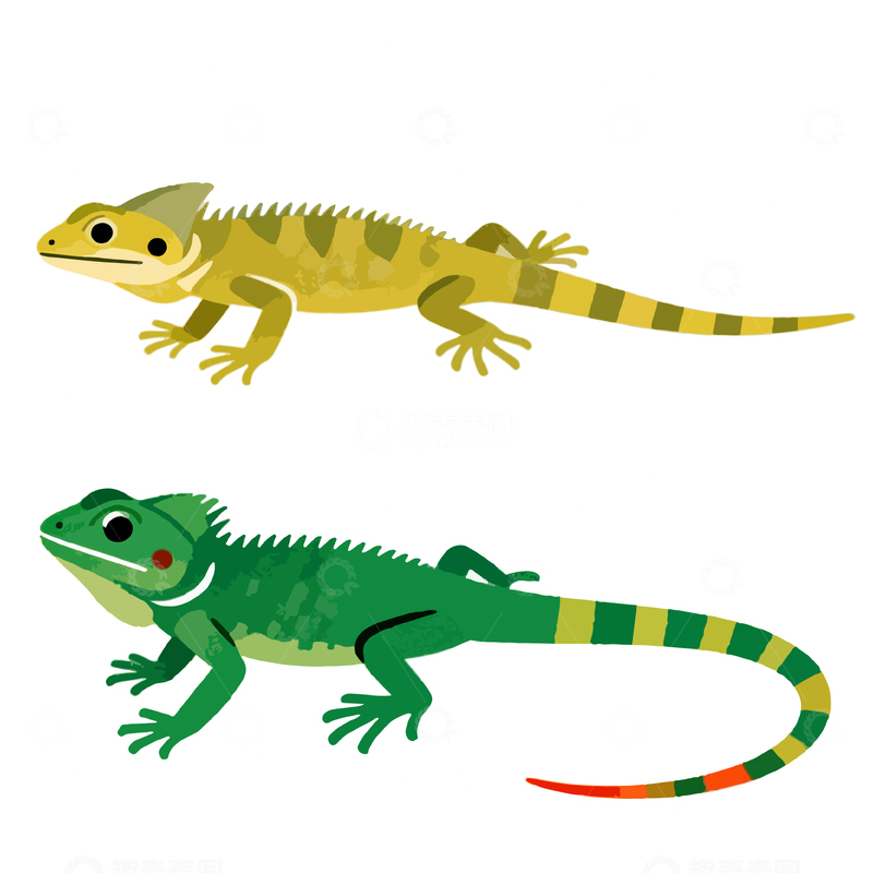 源文件下载【趣麦麦图】卡通蜥蜴矢量插图素材