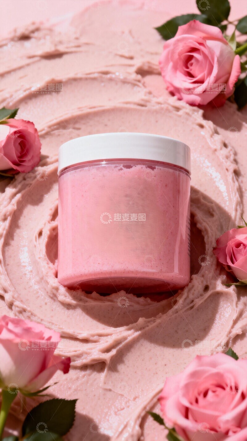 高清大图下载【趣麦麦图】玫瑰护肤霜美容产品摄影