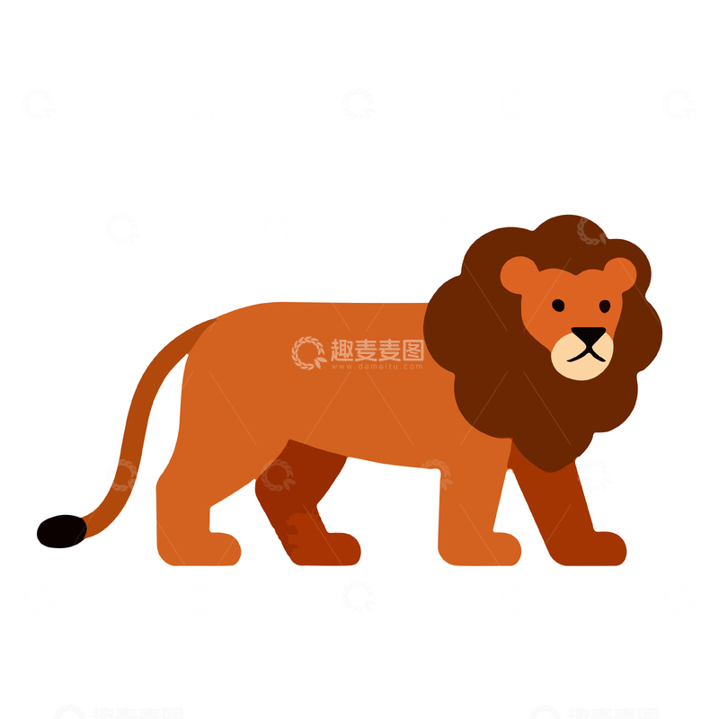 源文件下载【趣麦麦图】卡通狮子形象矢量设计素材
