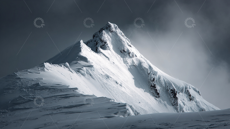 高清大图下载【趣麦麦图】冰封巍峨雪山的静谧奇观