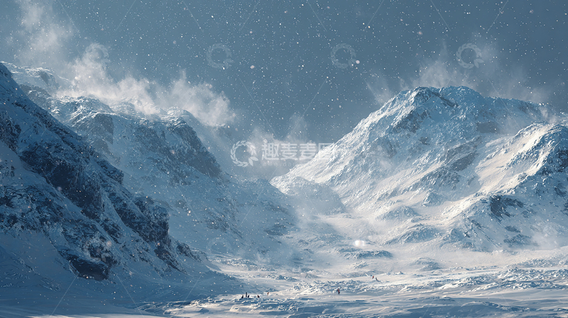 高清大图下载【趣麦麦图】极地风暴中的雪山奇迹