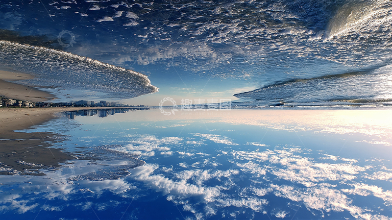 高清大图下载【趣麦麦图】海天一色的奇幻倒影梦境