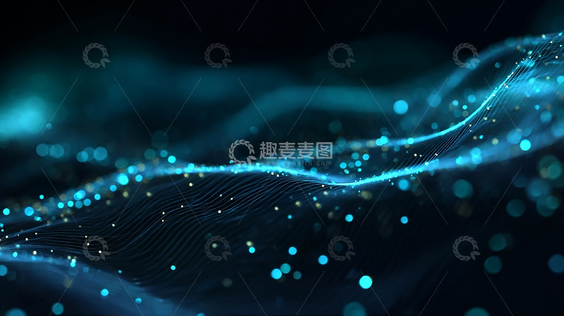 高清大图下载【趣麦麦图】量子蓝海的微光夜曲