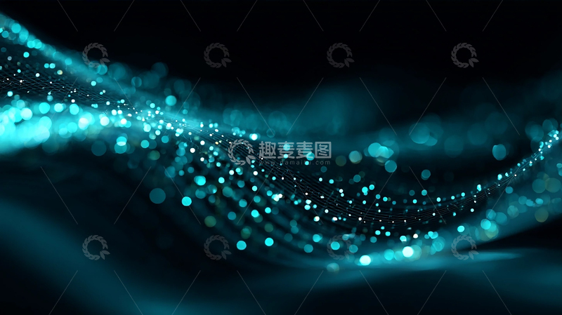 高清大图下载【趣麦麦图】量子蓝海的微光之舞