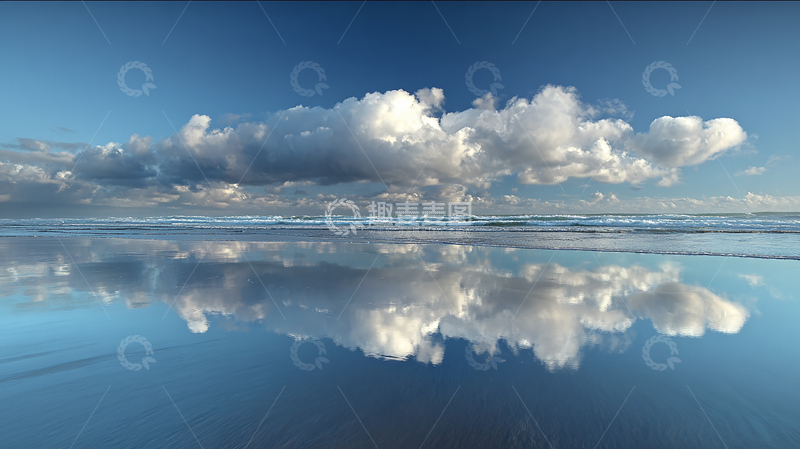 高清大图下载【趣麦麦图】海天一色的镜像奇景