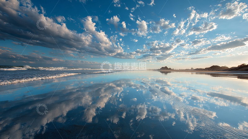 高清大图下载【趣麦麦图】海天一线的倒影奇观