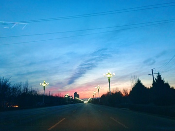 黄昏公路风光摄影