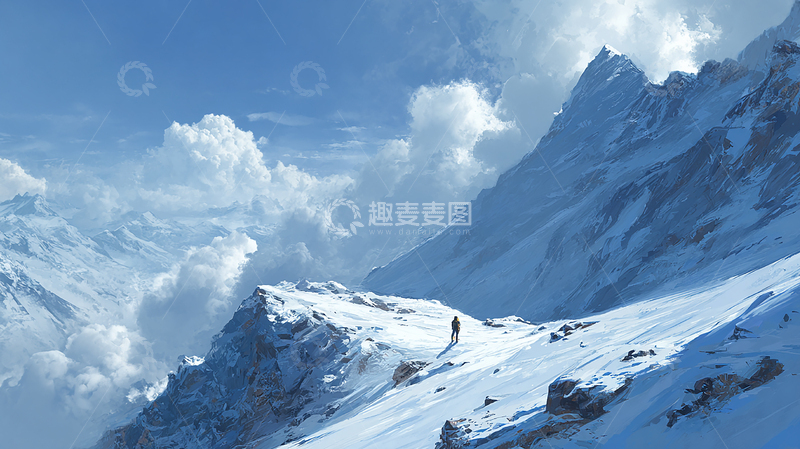 高清大图下载【趣麦麦图】雪山孤行者的极地之旅