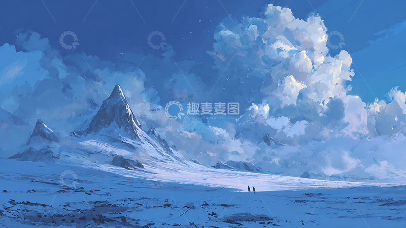 高清大图下载【趣麦麦图】雪山之巅的静谧呼吸