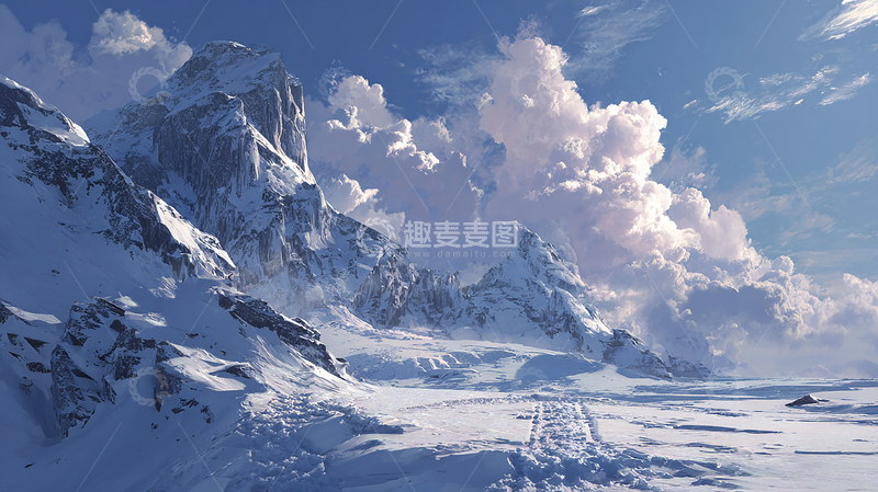 高清大图下载【趣麦麦图】极地雪峰的寂寞之歌
