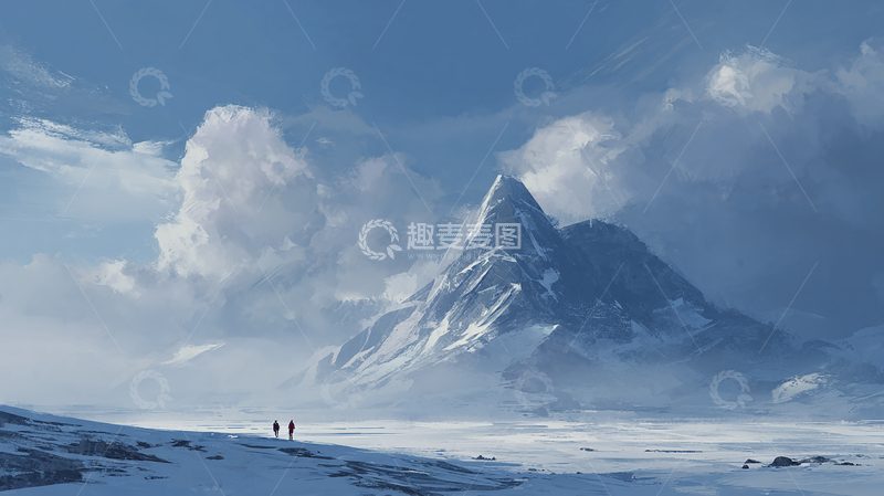 高清大图下载【趣麦麦图】雪山之巅的天际线奇迹