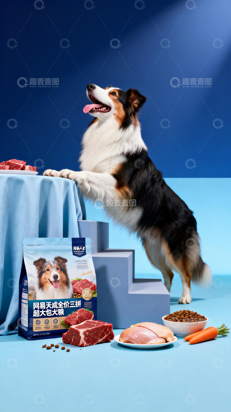 高清大图下载【趣麦麦图】欢乐狗狗宠物食品广告