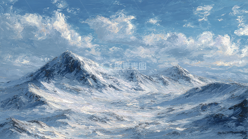 高清大图下载【趣麦麦图】冰封山脉的寂静壮丽