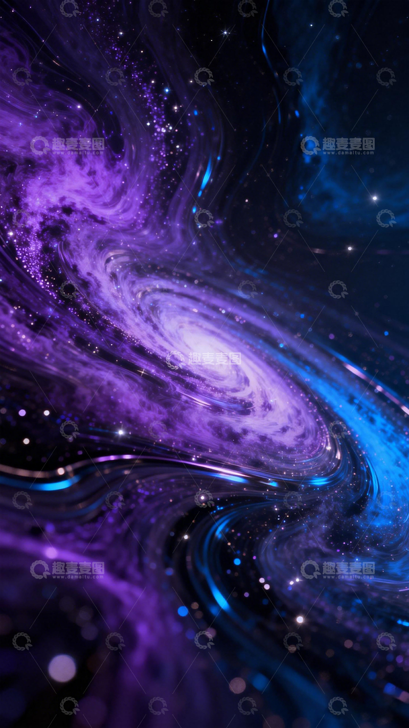 高清大图下载【趣麦麦图】梦幻星系漩涡视觉艺术