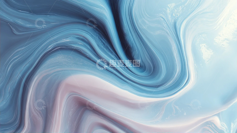 高清大图下载【趣麦麦图】水彩幻境中的蓝色涟漪