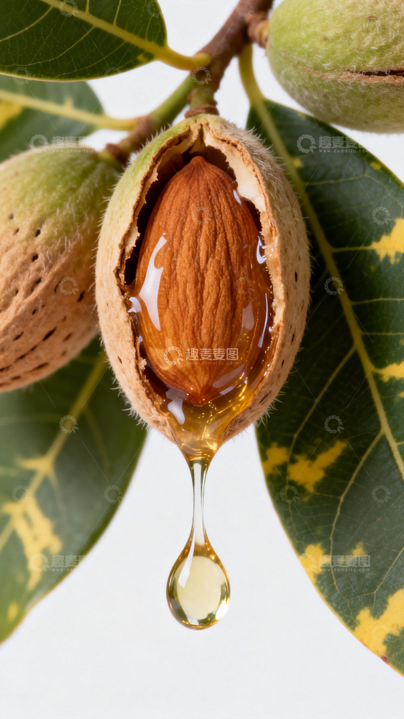 高清大图下载【趣麦麦图】杏仁坚果精油特写摄影图片