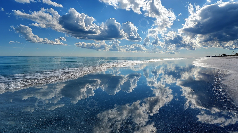 高清大图下载【趣麦麦图】海天一色的绝美倒影奇观