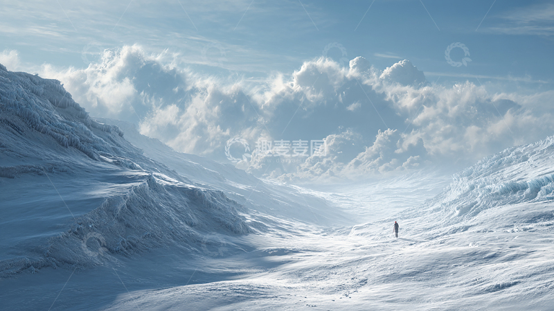 高清大图下载【趣麦麦图】雪海深处的微光梦想