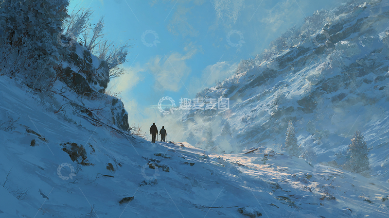 高清大图下载【趣麦麦图】雪山之巅的孤影探秘