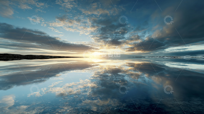 高清大图下载【趣麦麦图】天空之镜：云海倒映的奇幻世界