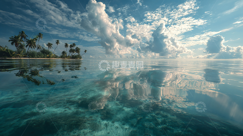 高清大图下载【趣麦麦图】海天一色的奇幻交界线