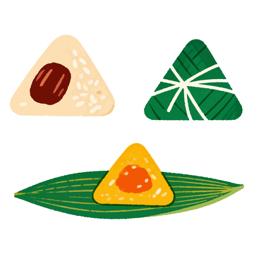 卡通风格端午节粽子插画素材