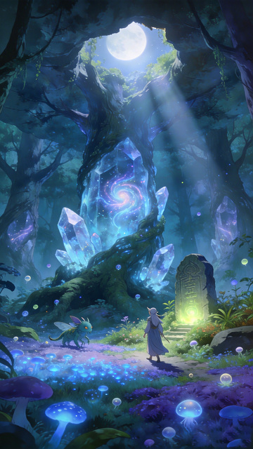 奇幻森林梦幻场景插画