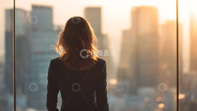 高清大图下载【趣麦麦图】城市晨曦里的孤独剪影