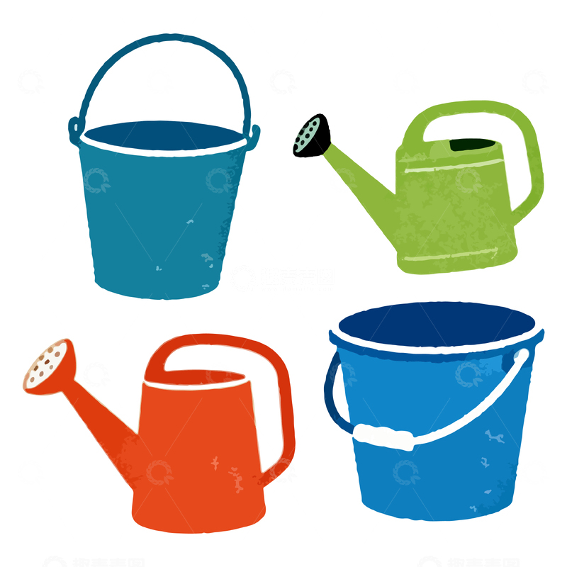 源文件下载【趣麦麦图】卡通风格园艺工具组合插画