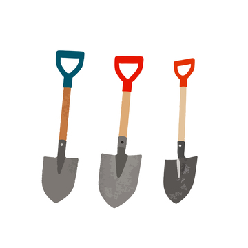 简约风园艺铲具插画