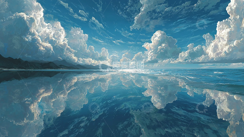高清大图下载【趣麦麦图】天空与海洋的奇幻交响