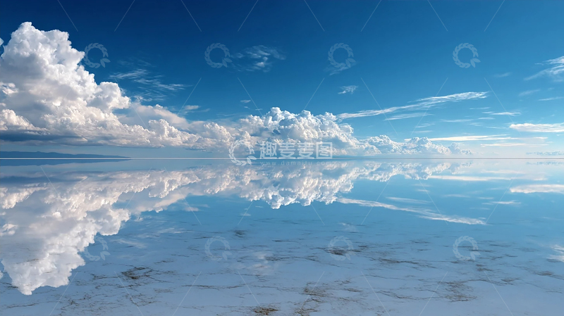 高清大图下载【趣麦麦图】天空之镜：云海与天空的奇幻融合