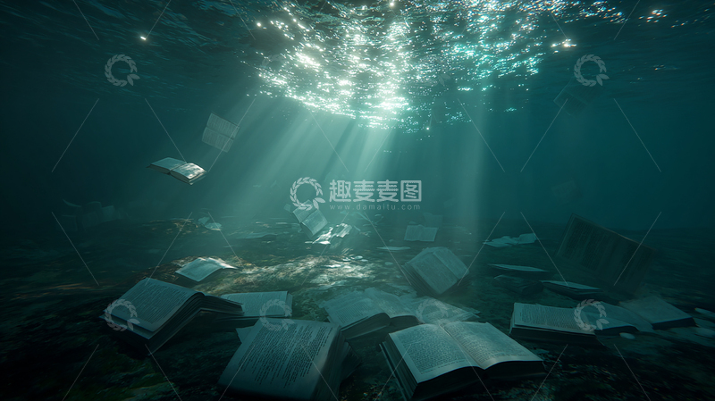 高清大图下载【趣麦麦图】深海书海的神秘邂逅