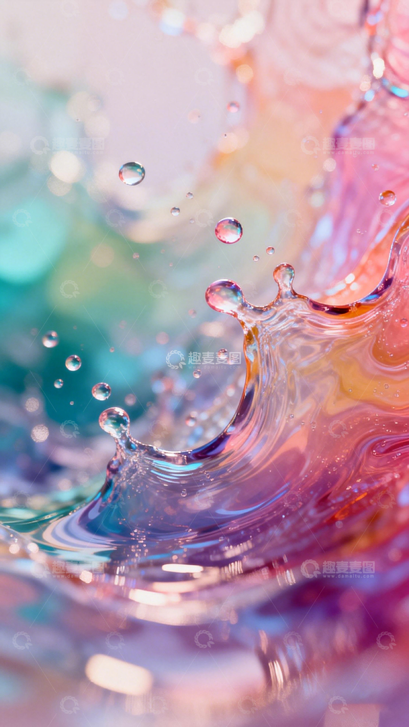 高清大图下载【趣麦麦图】彩色水滴艺术摄影