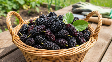 田园风桑葚丰收篮景